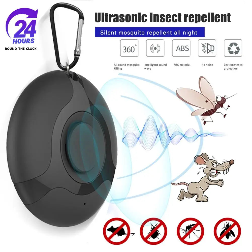 Ultrasonic Pest Reject Fleas Tick Lice Repeller Anti Bug Insect Repellent USB Rechargeable Mosquitoes Killer Home Pets Supplies