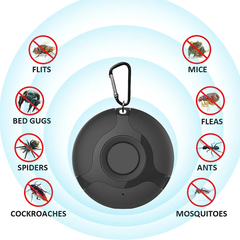 Ultrasonic Pest Reject Fleas Tick Lice Repeller Anti Bug Insect Repellent USB Rechargeable Mosquitoes Killer Home Pets Supplies