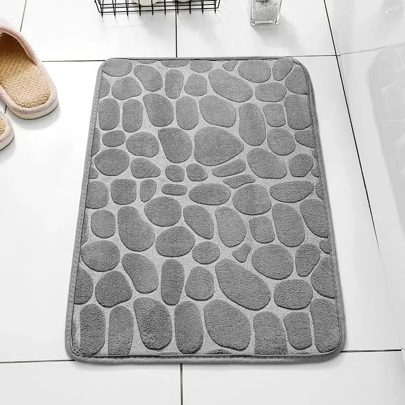 Eén stuk Geheugenschuim Verlichting Fluweel Tapijt Badkamer Woonkamer Antislip Mat Kiezelstenen Vloermat Huisdecoratie