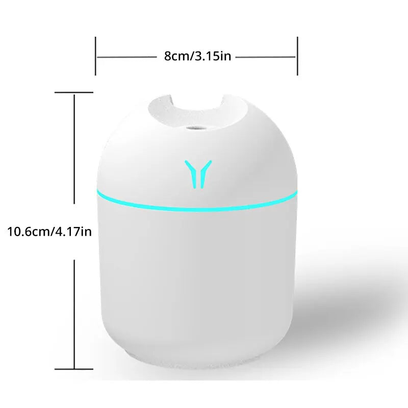 Mini Witte Ultrasone Luchtbevochtiger Romantisch Licht USB Etherische Olie Verstuiver Auto Luchtreiniger Aroma Anion Mist Maker