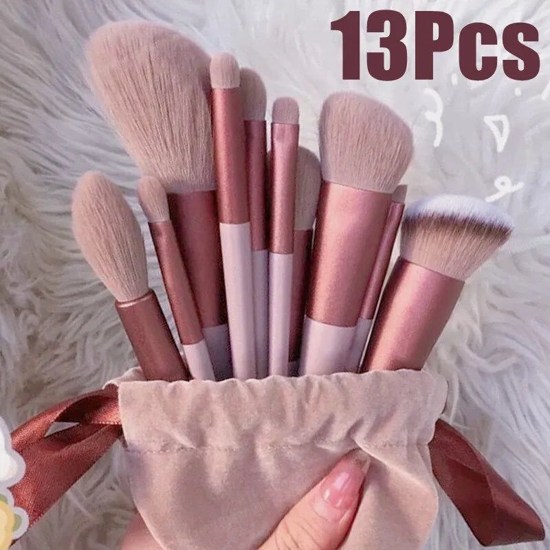 13-delige make-upkwastenset oogschaduw foundation vrouwen cosmetische borstel oogschaduw blush schoonheid zachte make-uptools tas