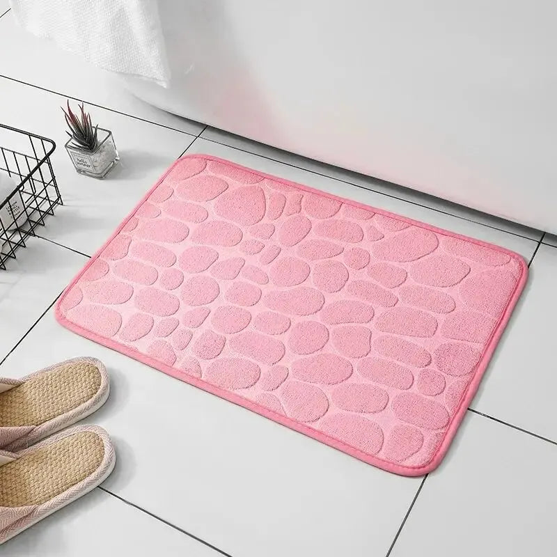 Eén stuk Geheugenschuim Verlichting Fluweel Tapijt Badkamer Woonkamer Antislip Mat Kiezelstenen Vloermat Huisdecoratie