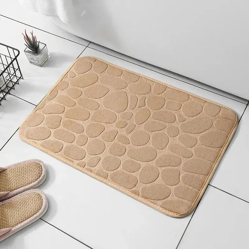 Eén stuk Geheugenschuim Verlichting Fluweel Tapijt Badkamer Woonkamer Antislip Mat Kiezelstenen Vloermat Huisdecoratie