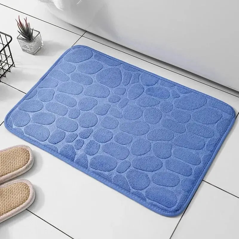 Eén stuk Geheugenschuim Verlichting Fluweel Tapijt Badkamer Woonkamer Antislip Mat Kiezelstenen Vloermat Huisdecoratie